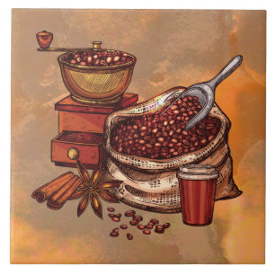 cool gefärbte Kaffeedekor Fliese