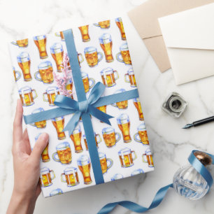 cool gefliestes Bier-Party Geschenkpapier
