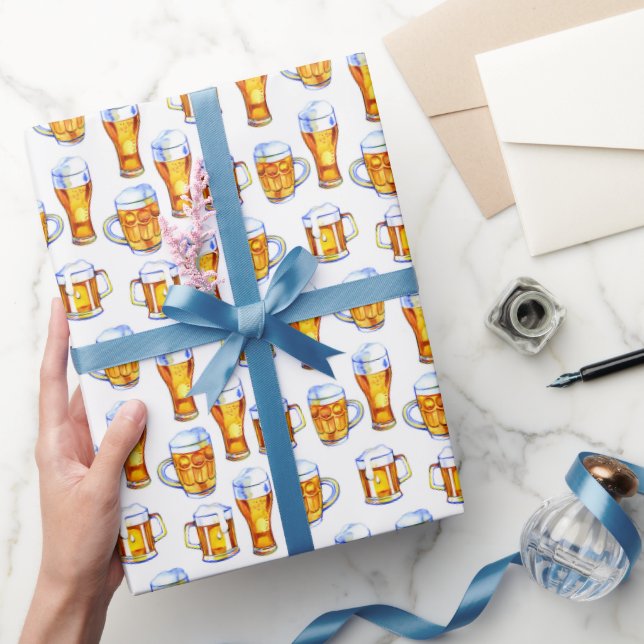 cool gefliestes Bier-Party Geschenkpapier (Schenken)