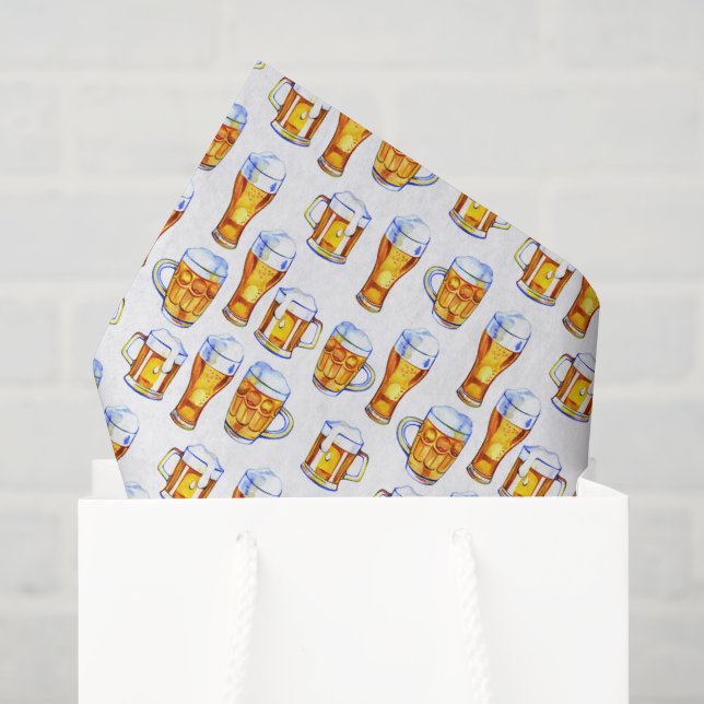 cool gefliestes Bier-Party Seidenpapier (Geschenktüte)