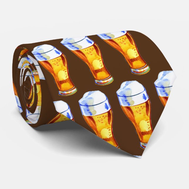 Cool gefliestes Biermuster Barkeeper Krawatte (Gerollt)