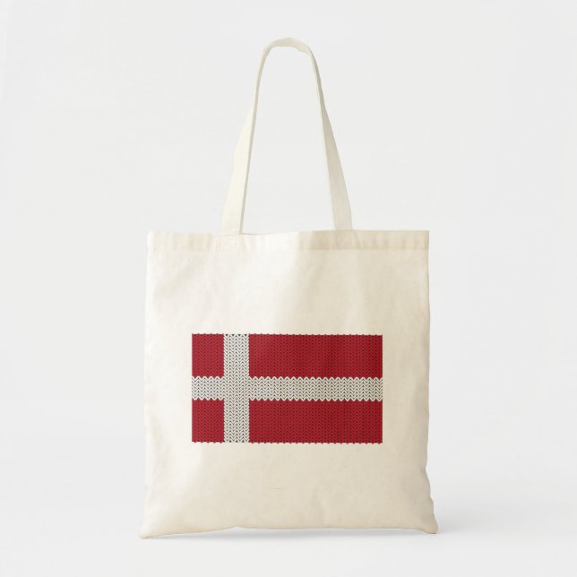 Cool gegossene dänische Flag Tote Bag Tragetasche (Vorne)