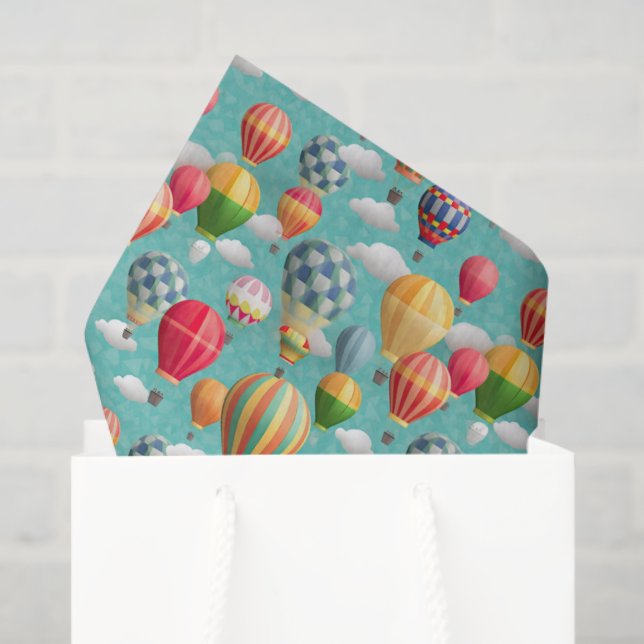 cool gekachelte Heißluftballons Party Seidenpapier (Geschenk Tasche)