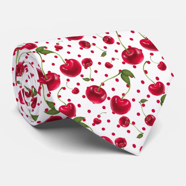 cool gekachelte Kirschfruchsmuster Krawatte (Gerollt)