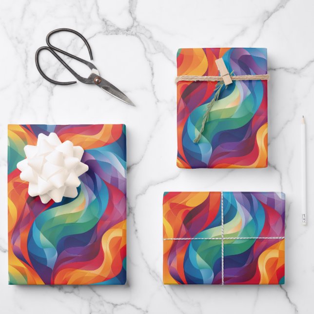 Cool gekacheltes abstraktes Muster Geschenkpapier Set (Vorderseite)