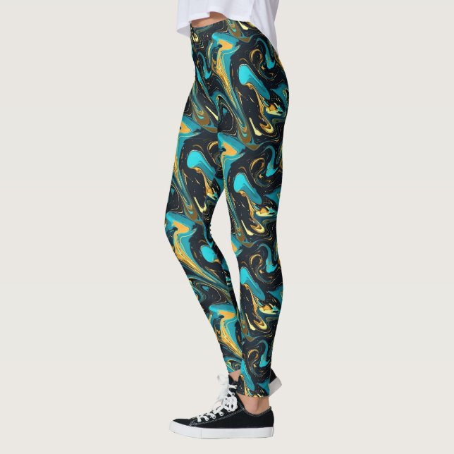 Cool gekacheltes abstraktes Muster Leggings (Links)