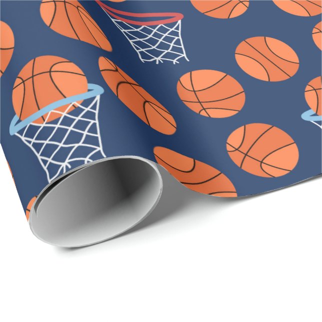 cool gekacheltes Basketballsportmuster Party Geschenkpapier (Rolleneckpunkt)