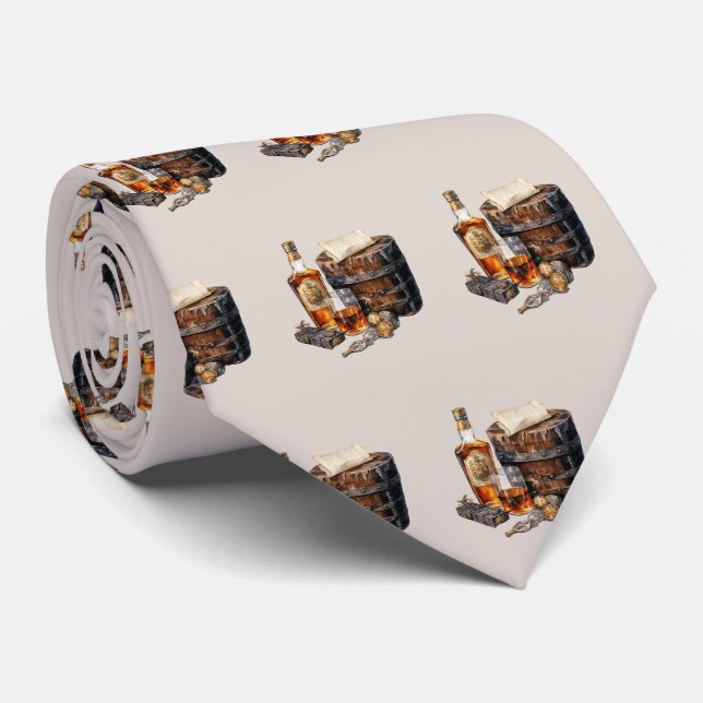 Cool gekacheltes Bourbon-Muster Krawatte (Gerollt)