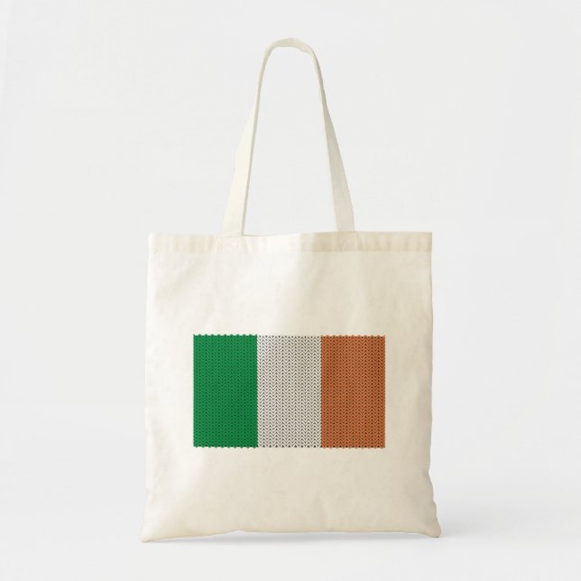 Cool geknetete Irish Flag Tote Bag Tragetasche (Vorne)