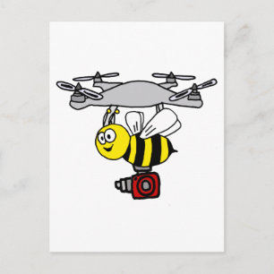 Cool-Gelbe Jacket Bee Drone Cartoon Postkarte