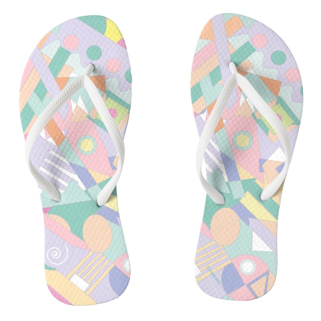 Cool geometrische Abstrakte Fun Graphic Flip Flops (Fußbett)