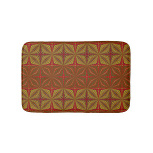 Cool geometrischer erdbraun-gelber ethnischer Stam Badematte