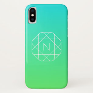 Cool Geometrisches Monogramm Blue & Lime Green O Case-Mate iPhone Hülle