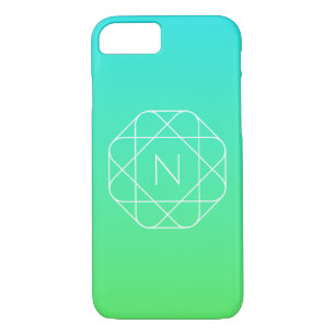 Cool Geometrisches Monogramm Blue & Lime Green O Case-Mate iPhone Hülle