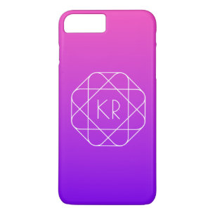 Cool Geometrisches Monogramm   Magenta Lila Violet Case-Mate iPhone Hülle