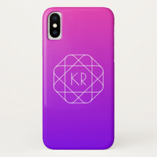 Cool Geometrisches Monogramm Magenta Lila Violet Case-Mate iPhone Hülle