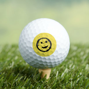 Cool Gestohlener Glück Lächeln gelb im Gesicht Golfball