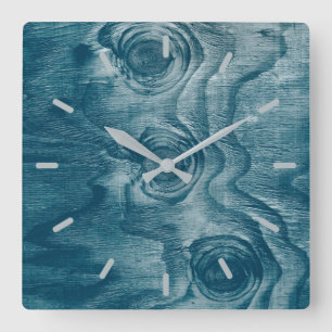 Cool gestrichene Holzkörnerkunst Quadratische Wanduhr