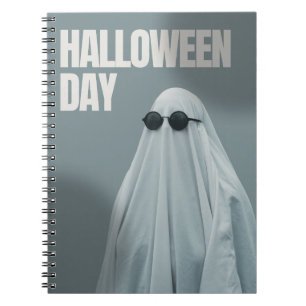 Cool Ghost Halloween Notebook-Minimal Funny Design Notizblock