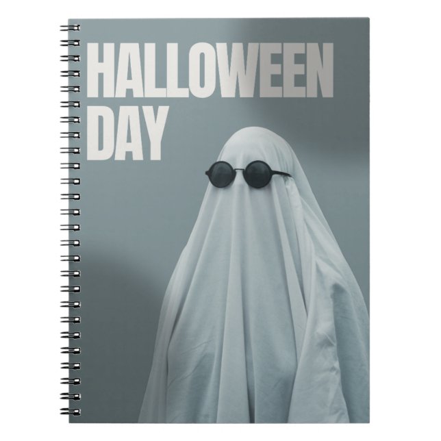 Cool Ghost Halloween Notebook-Minimal Funny Design Notizblock (Vorderseite)