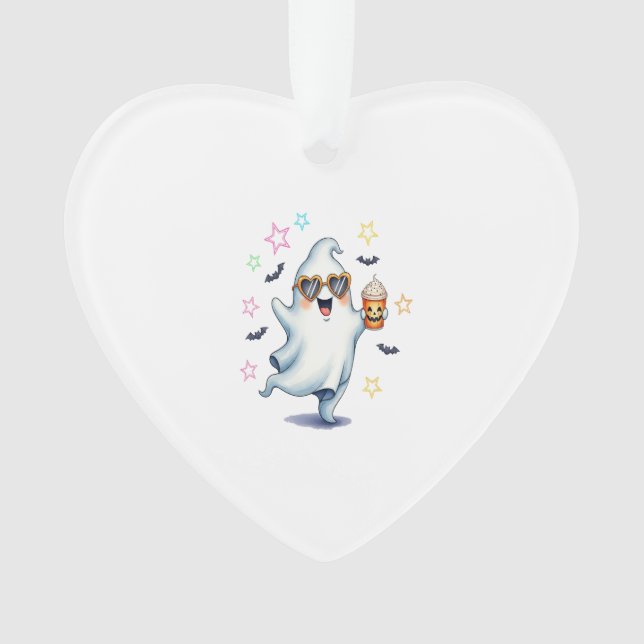 Cool Ghost Halloween Vibes Ornament (Vorderseite)