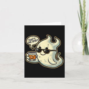 Cool Ghost Whiskey Pub Men Funny Halloween Karte