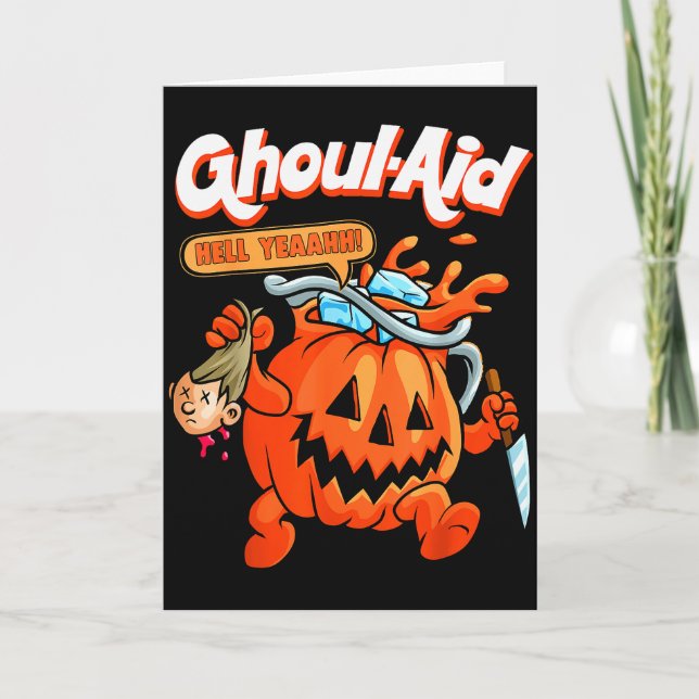 Cool Ghoul Aid Funny Ghoul Pumpkin Cute Meme Hallo Karte (Vorderseite)