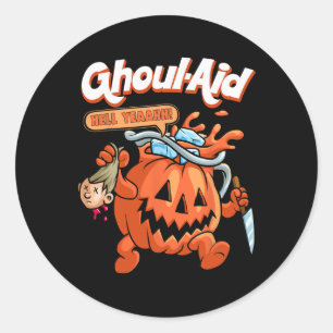Cool Ghoul Aid Funny Ghoul Pumpkin Niedlich Meme H Runder Aufkleber