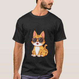 Cool Ginger Cat Sunglasses Funny Happy Summer Art  T-Shirt