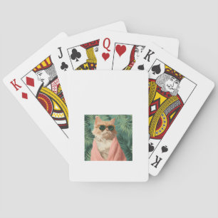 Cool Ginger Cat Vacation Vibes Ästhetik Spielkarten