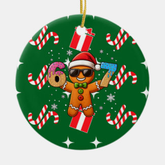 Cool Gingerbread 67 — Holiday Ice‑Cream Numbers Keramik Ornament