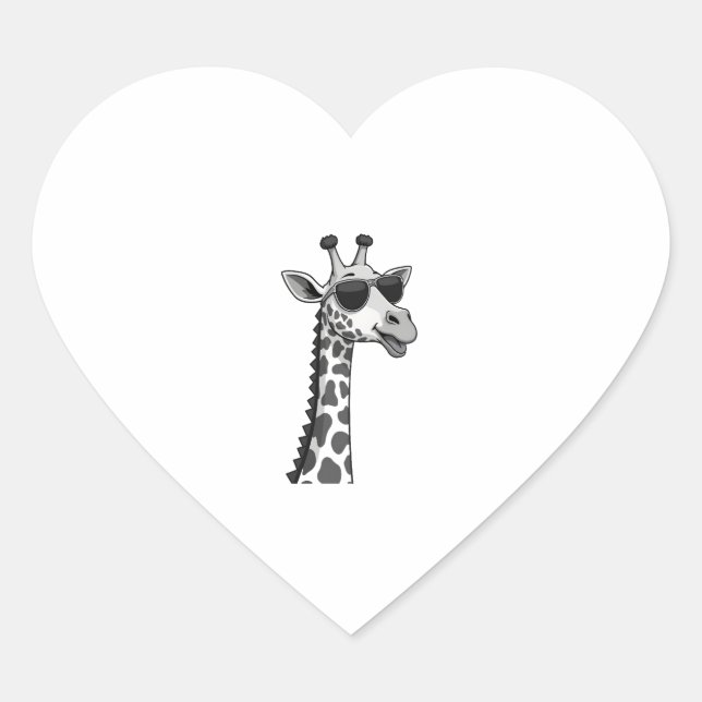 Cool Giraffe Art For Men Women Kids Animal Lover A Herz-Aufkleber (Vorderseite)