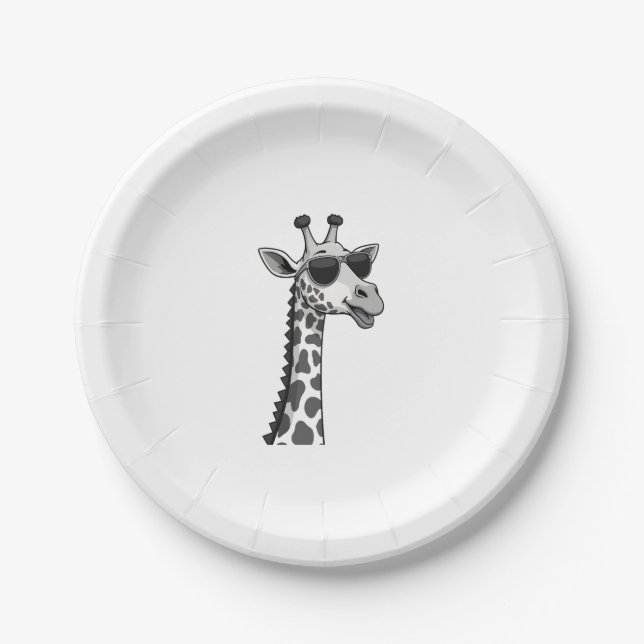 Cool Giraffe Art For Men Women Kids Animal Lover A Pappteller (Vorderseite)