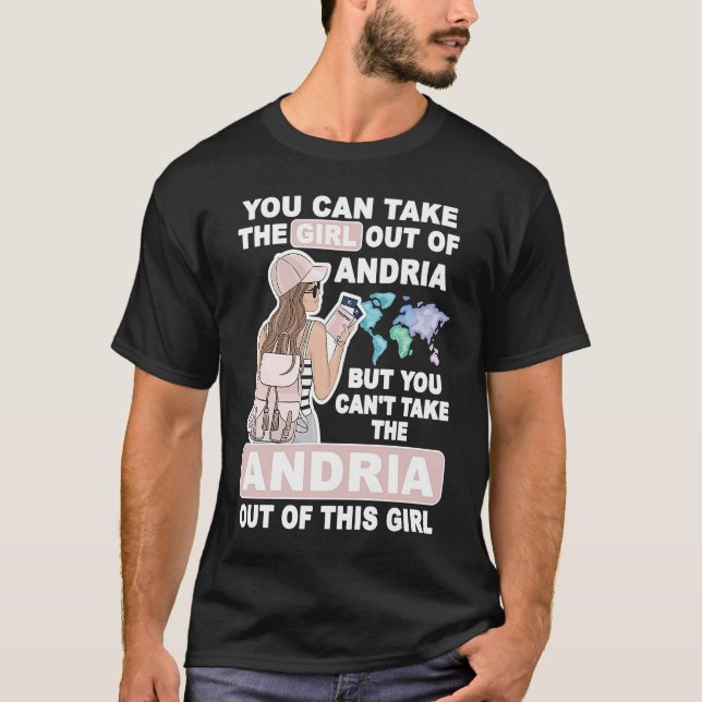 Cool Girl from Andria City  Proud Andria Girl T-Shirt (Vorderseite)