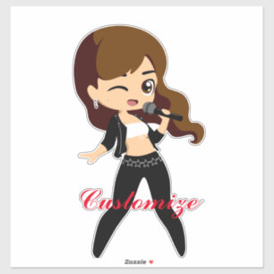 Cool Girl Sings Karaoke Thunder_Cove Aufkleber