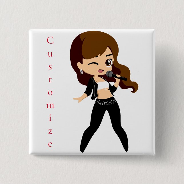 Cool Girl Sings Karaoke Thunder_Cove Button (Vorderseite)