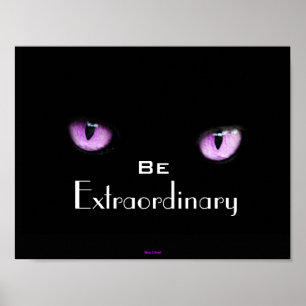 Cool Girly Motivational Inspirational Eyes of Cat Poster