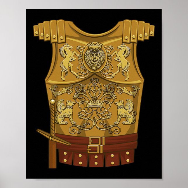 Cool Gladiator Halloween Combat Kostüm Kämpfer Gi Poster (Vorne)
