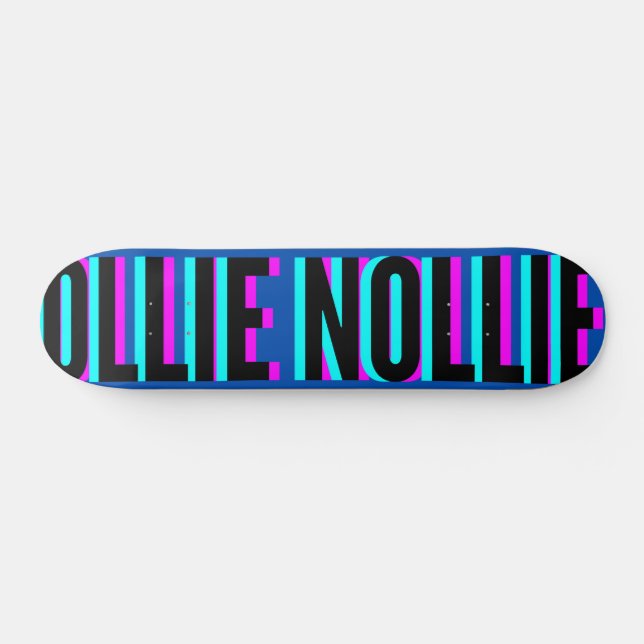 Cool Glitch Blue Ollie Nollie Skateboard Deck (Horizontal)