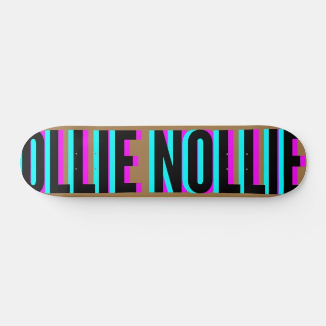 Cool Glitch Brown Ollie Nollie Skateboard Deck (Horizontal)