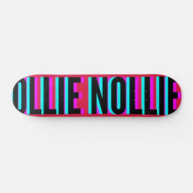 Cool Glitch Crimson Ollie Nollie Skateboard Deck (Horizontal)