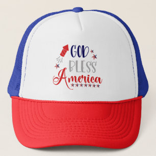 Cool God Bless America Red White Blue USA Patriot Truckerkappe