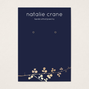 Cool Gold Branch Navy Blue Earring Display Holder