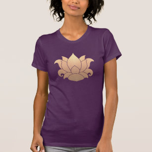 Cool Gold Lotus Yoga Meditation Lehrer Lila T-Shirt