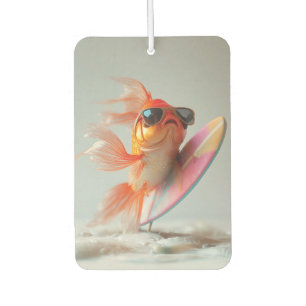 Cool Goldfish Surfen auf einer Welle Autolufterfrischer