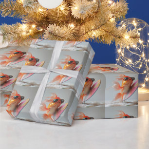 Cool Goldfish Surfen auf einer Welle Geschenkpapier