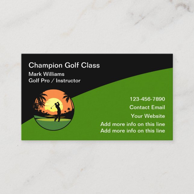 Cool Golf Instructor Class Business Cards Visitenkarte (Vorderseite)