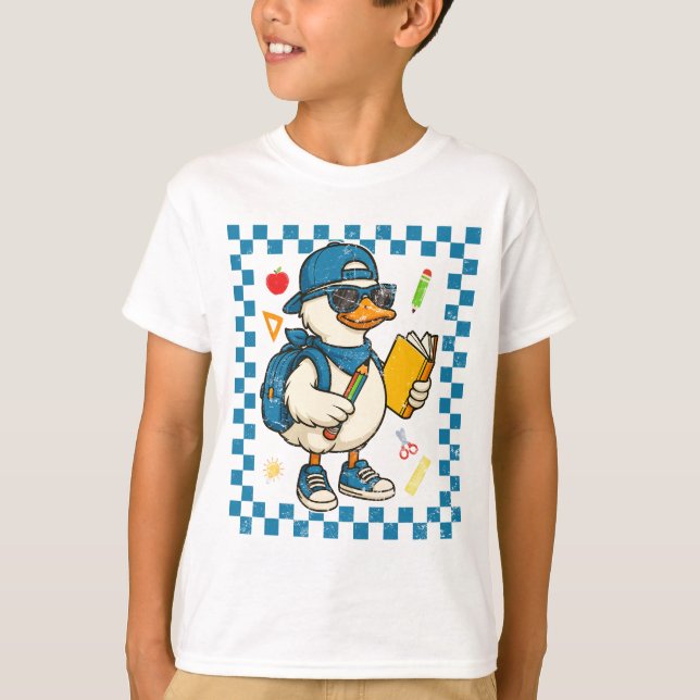 Cool Goose Back To School Happy First Day Of Schoo T-Shirt (Vorderseite)