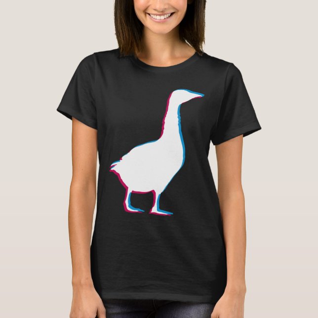 Cool Goose Duck Silhouette Stylish Geese Bird Anim T-Shirt (Vorderseite)