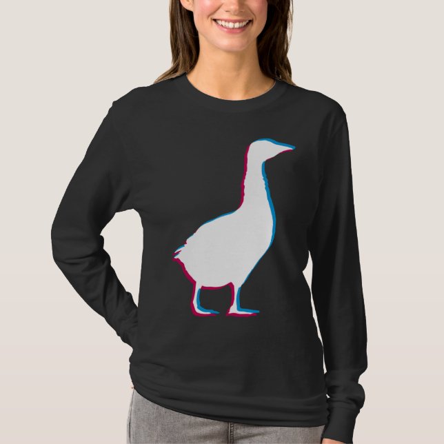 Cool Goose Duck Silhouette Stylish Geese Bird Anim T-Shirt (Vorderseite)